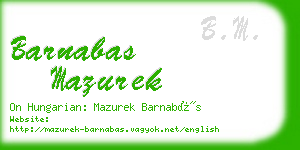 barnabas mazurek business card